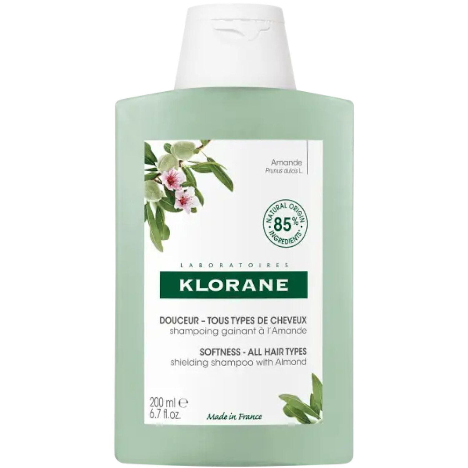 Klorane Shampoing Douceur et Tenue Amande - Tout Type de Cheveux