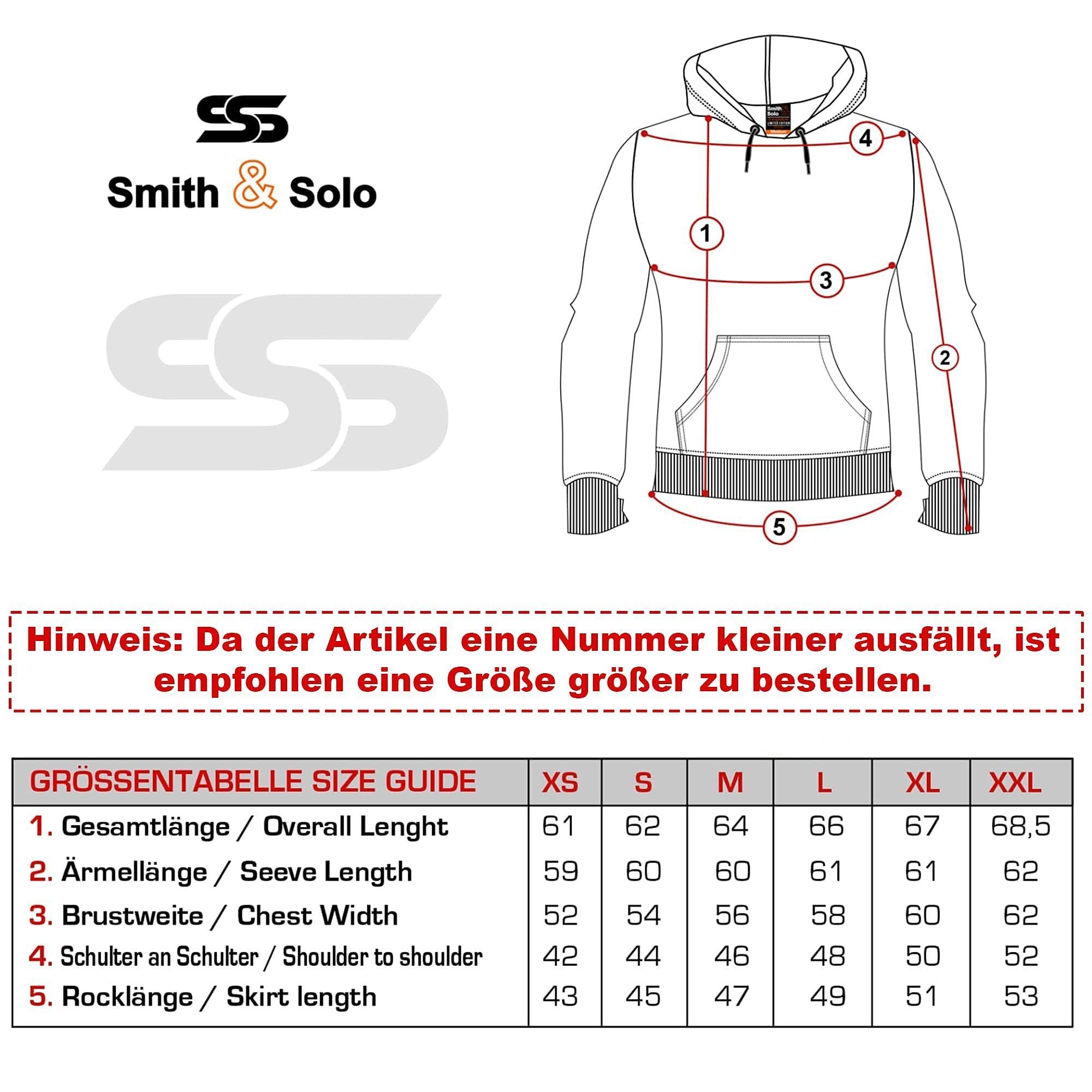 Smith & Solo Kapuzensweatshirt Hoodie Damen Kapuzenpullover (1-tlg) mit Kangurutasche, mit Kapuze, Slim Fit
