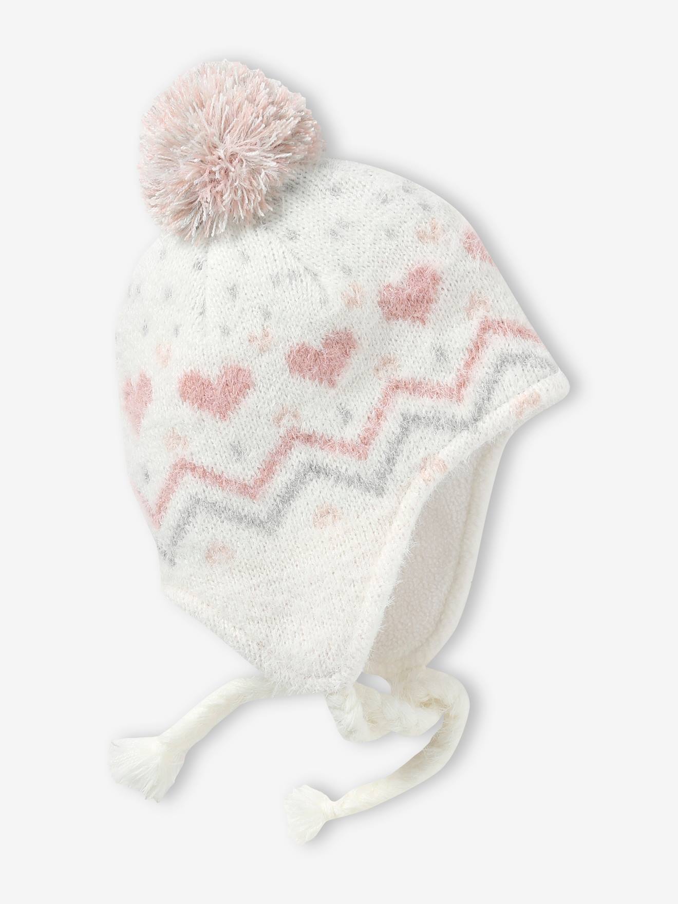 Vertbaudet Mädchen Baby-Set: Mütze, Rundschal & Fäustlinge - wollweiß