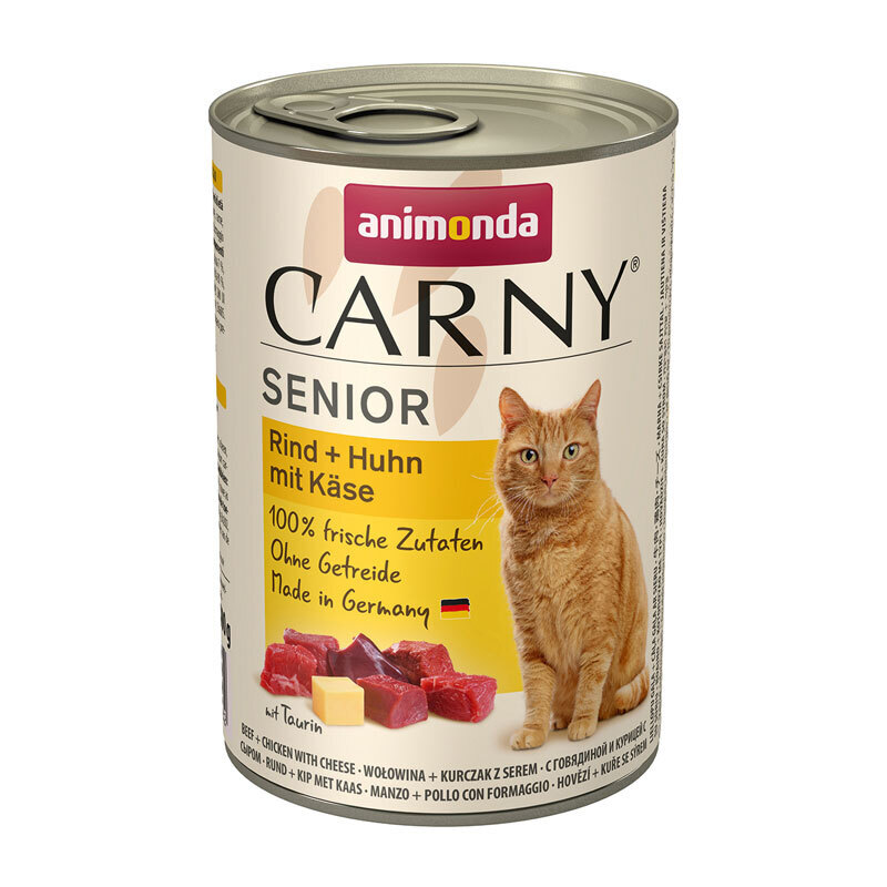 Animonda Nassfutter Animonda CARNY Senior 6x400g Rind & Huhn mit Käse