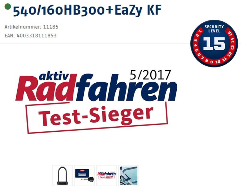 Abus Granit X-Plus 540/160HB300 Bügelschloss + EaZy KF Halterung kaufen | Bike-Discount
