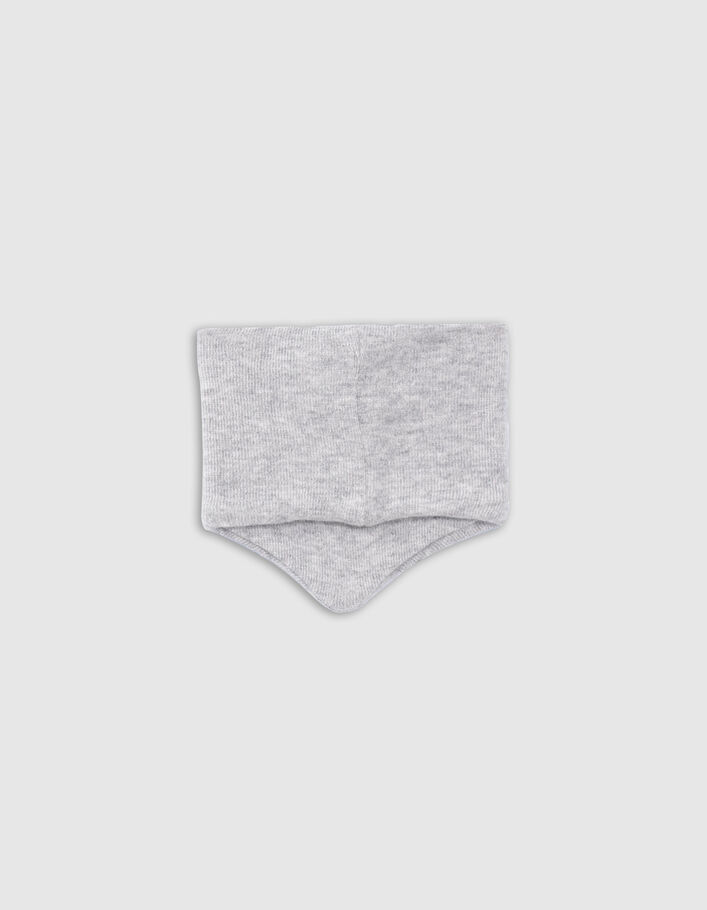 Snood gris tricot broderie cartes bébé garçon