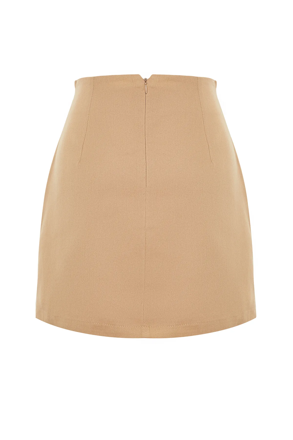 Trendyol Collection  Nerzfarbener Minirock in A-Linie mit hoher Taille - Gewebt, TWOSS22ET0136