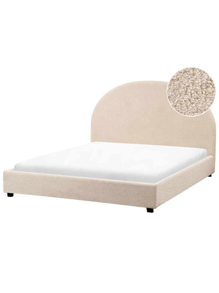 Beliani Doppelbett VAUCLUSE in Beige - (W) 154 x (H) 112 x (L) 214 cm günstig kaufen onesize