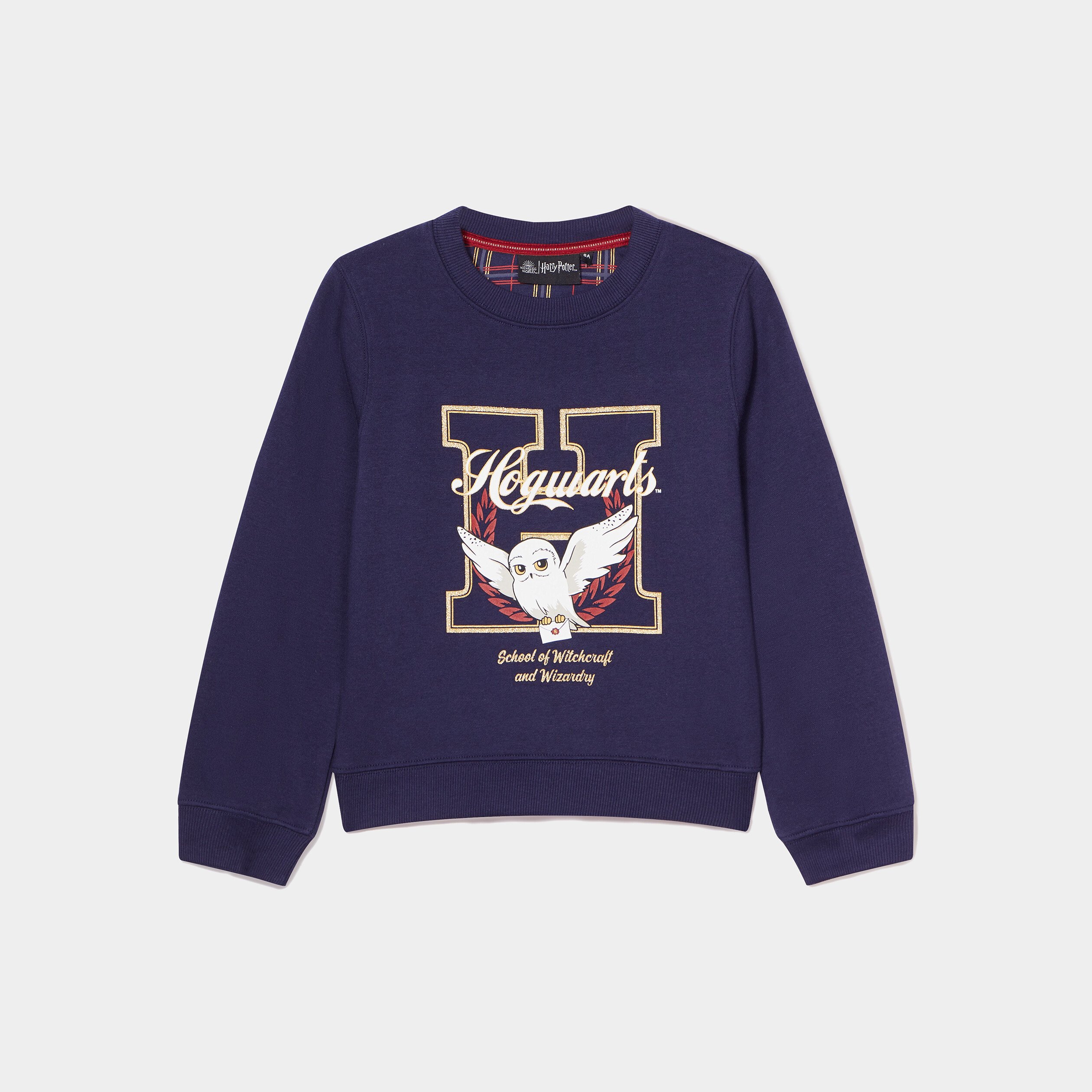 Sweat col rond coton Harry Potter bleu marine fille | La Halle