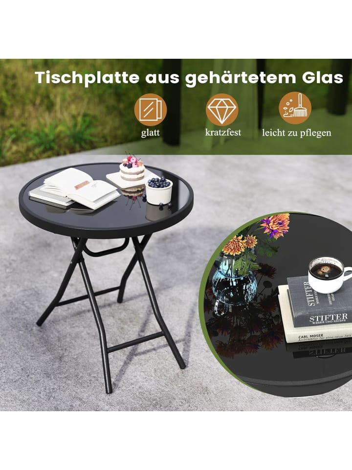 COSTWAY Beistelltisch klappbar 46 x 48 cm in Schwarz günstig kaufen onesize