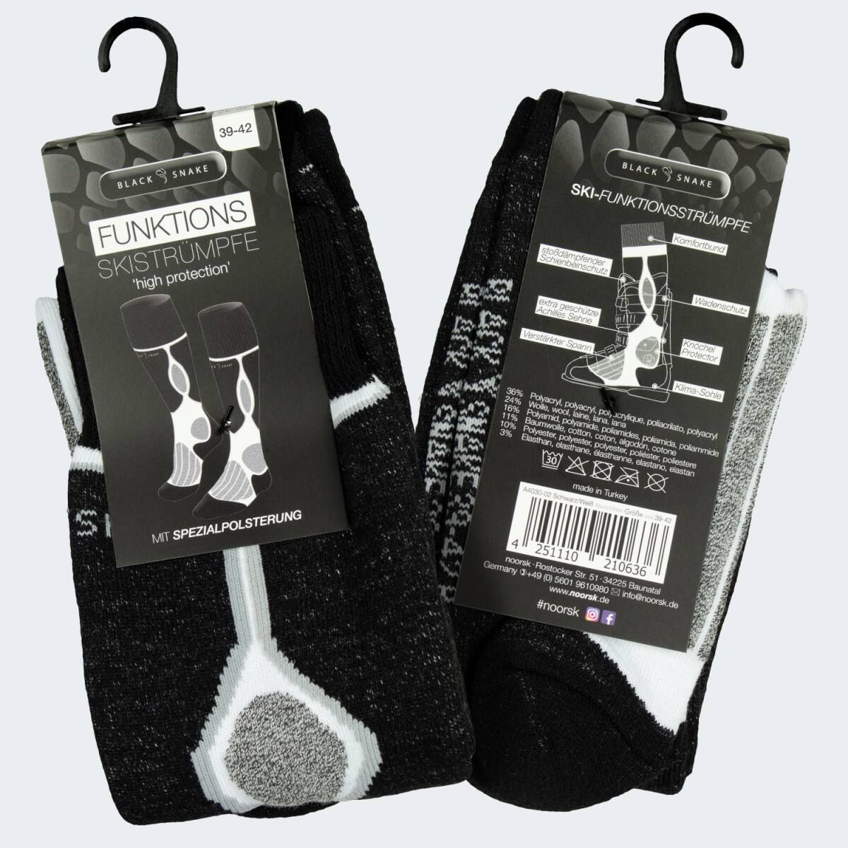 Black Snake High Protection Black Skisocken