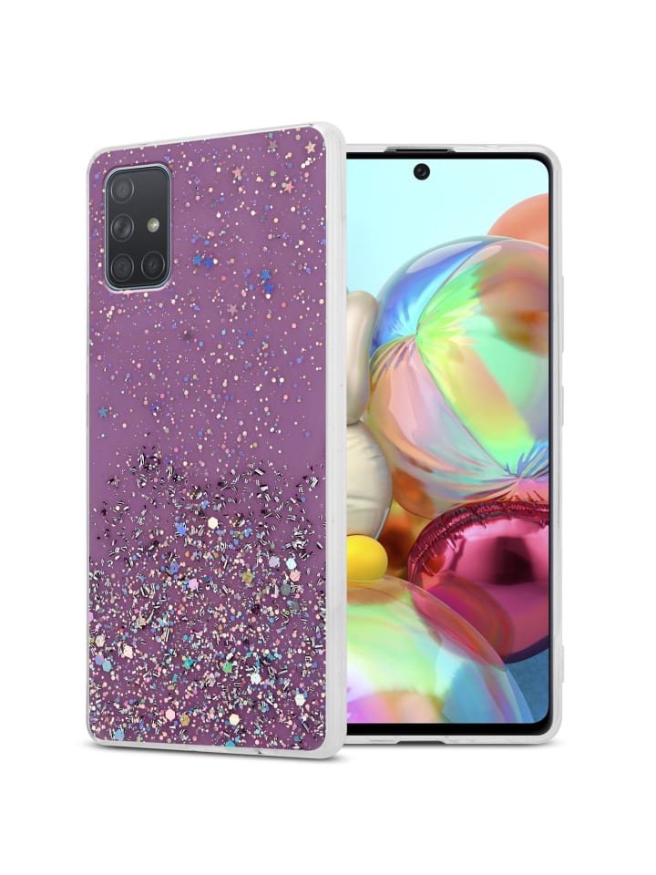 cadorabo Hülle für Samsung Galaxy A71 4G Glitter in Lila mit Glitter günstig kaufen onesize