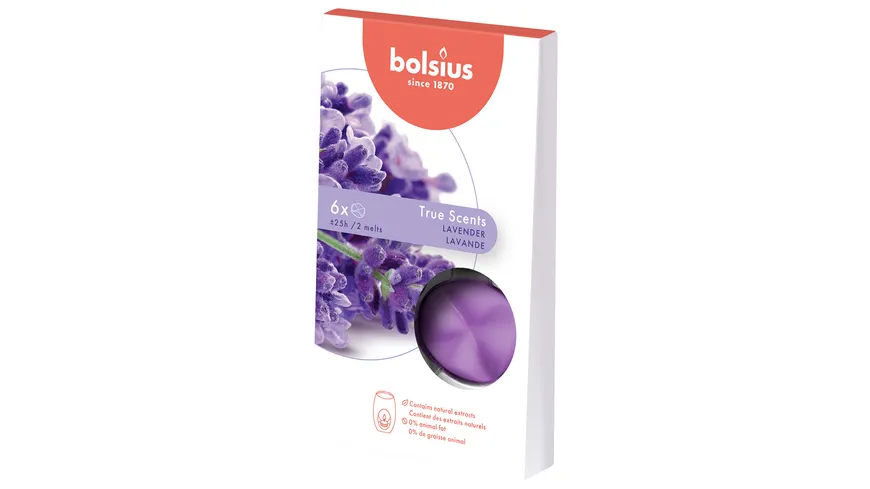 bolsius Wax Melts True Scents 6er Pack Lavendel Lavendel