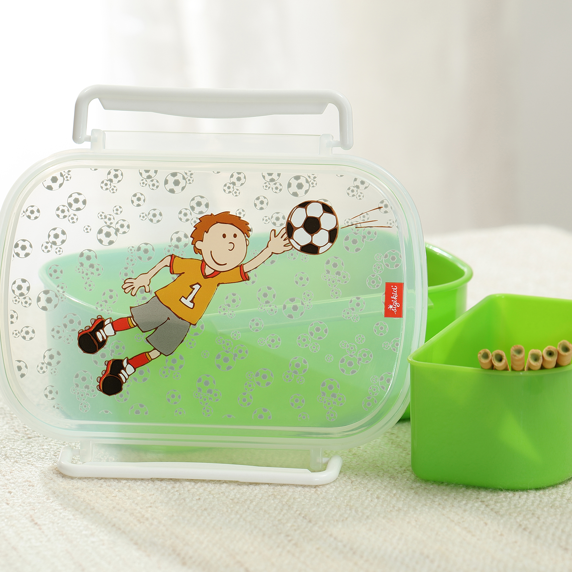 Kinder Brotzeitbox für Fußballfans mit Kily Keeper