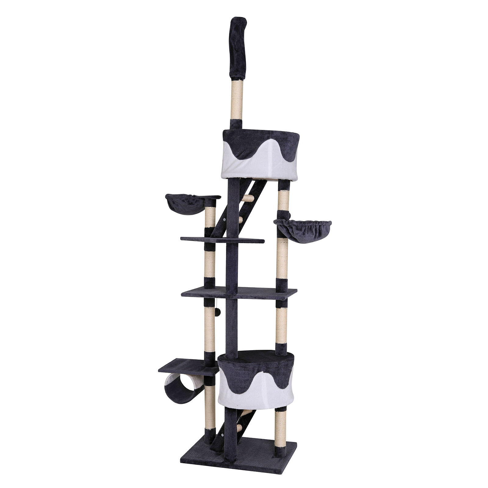 Lionto Kratzbäume Lionto Kratzbaum XXL, Höhenverstellbar (230 - 250 cm) weiß/ grau