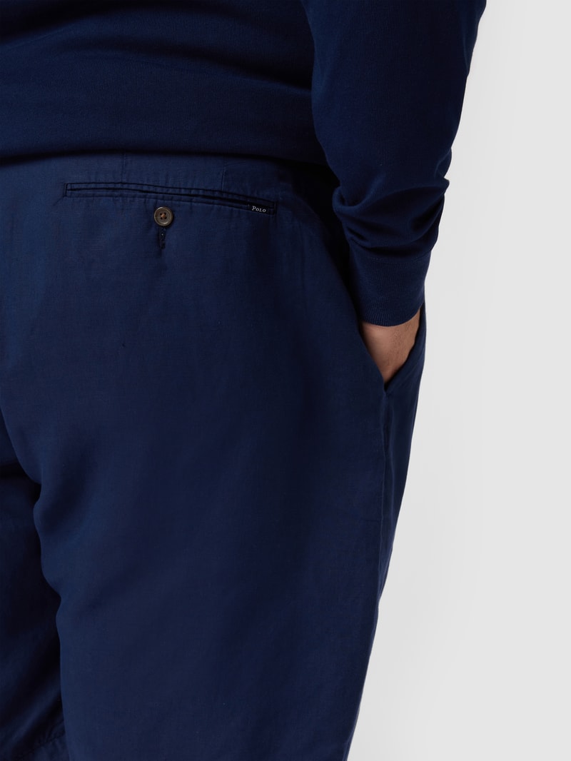PLUS SIZE Chino-Shorts mit Leinen in marineblau