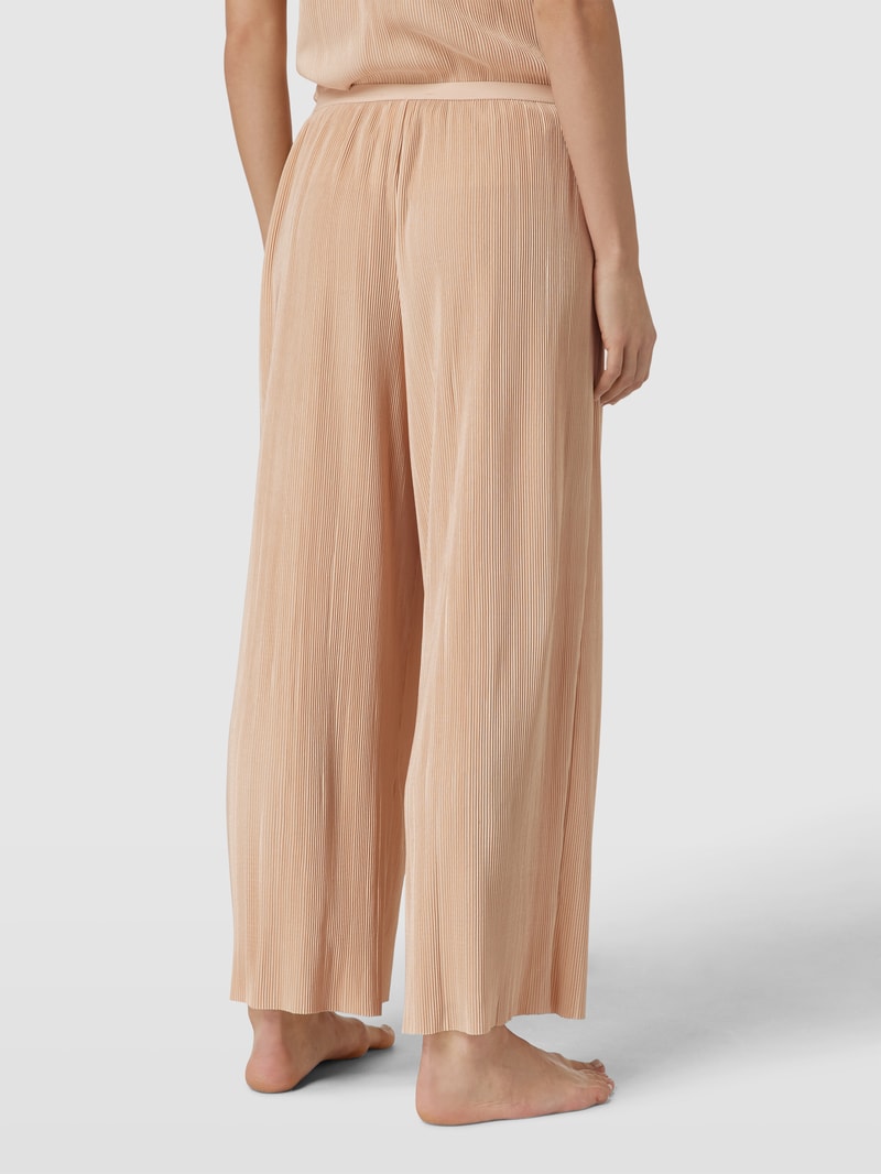 Pyjama-Hose mit Plisseefalten in taupe