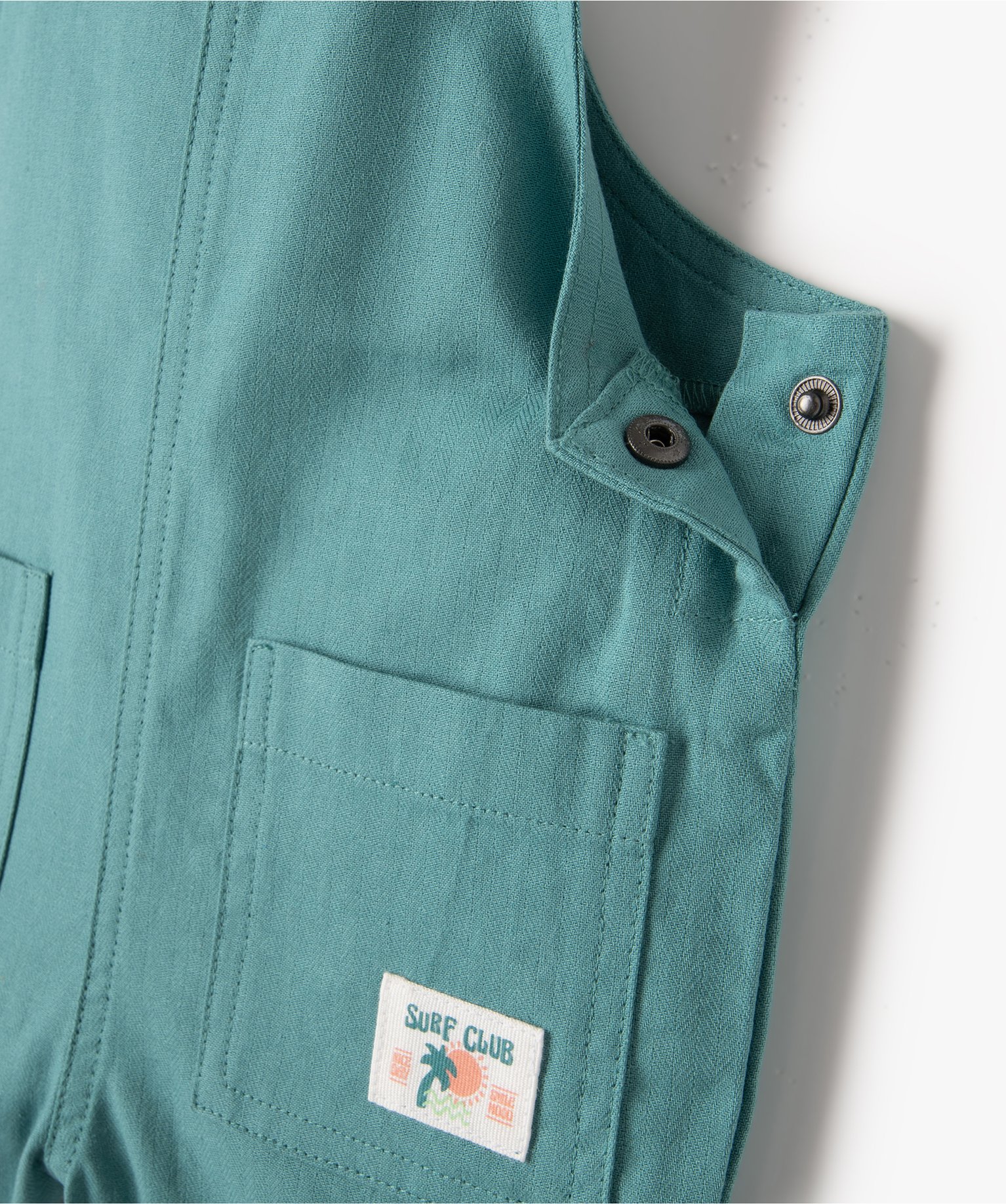 Salopette bébé Garçon courte à revers vert | GEMO
