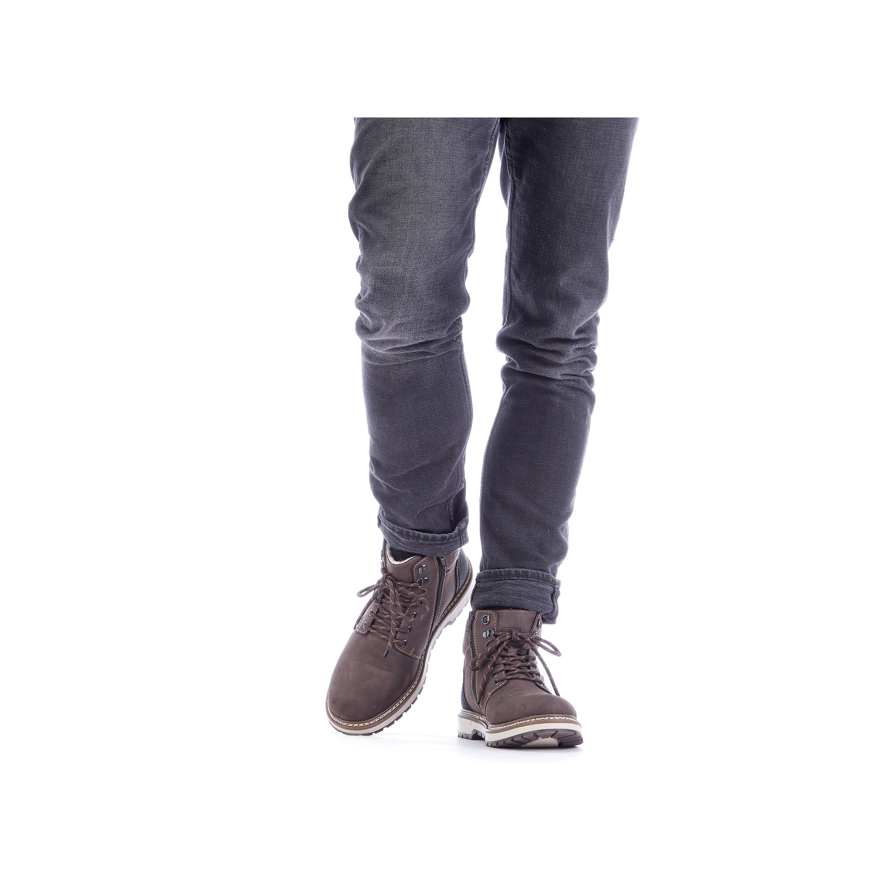 Rieker Herren Schnürstiefel tabakbraun