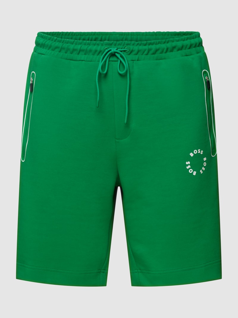 Sweatshorts mit Motiv-Print in hellgrün