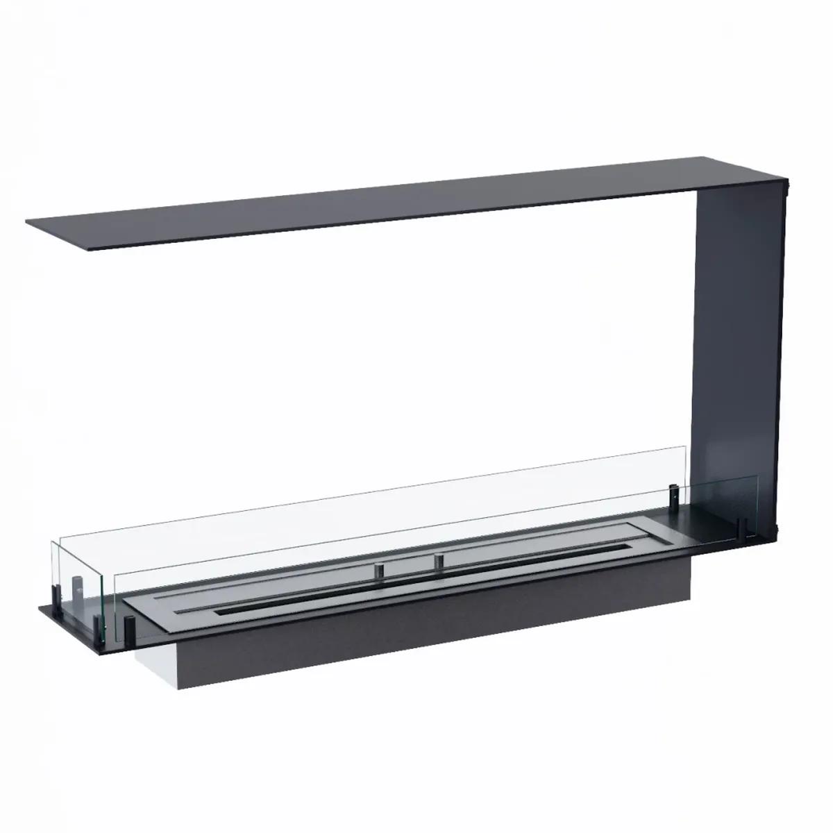 Foco Foco Raumteiler 1000 Slim, Schwarz, 100x50x20 cm, Bioethanol-Brenner, 7,5 Stunden Brenndauer