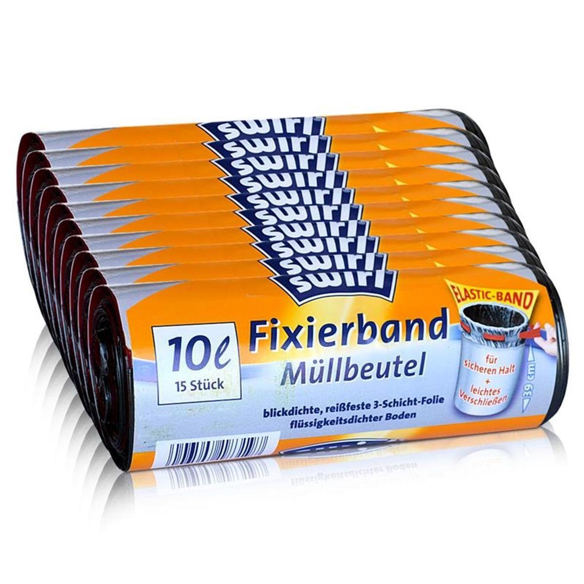 Swirl Müllbeutel 10x Swirl Fixierband Müllbeutel 10L (15 stk/Rolle)