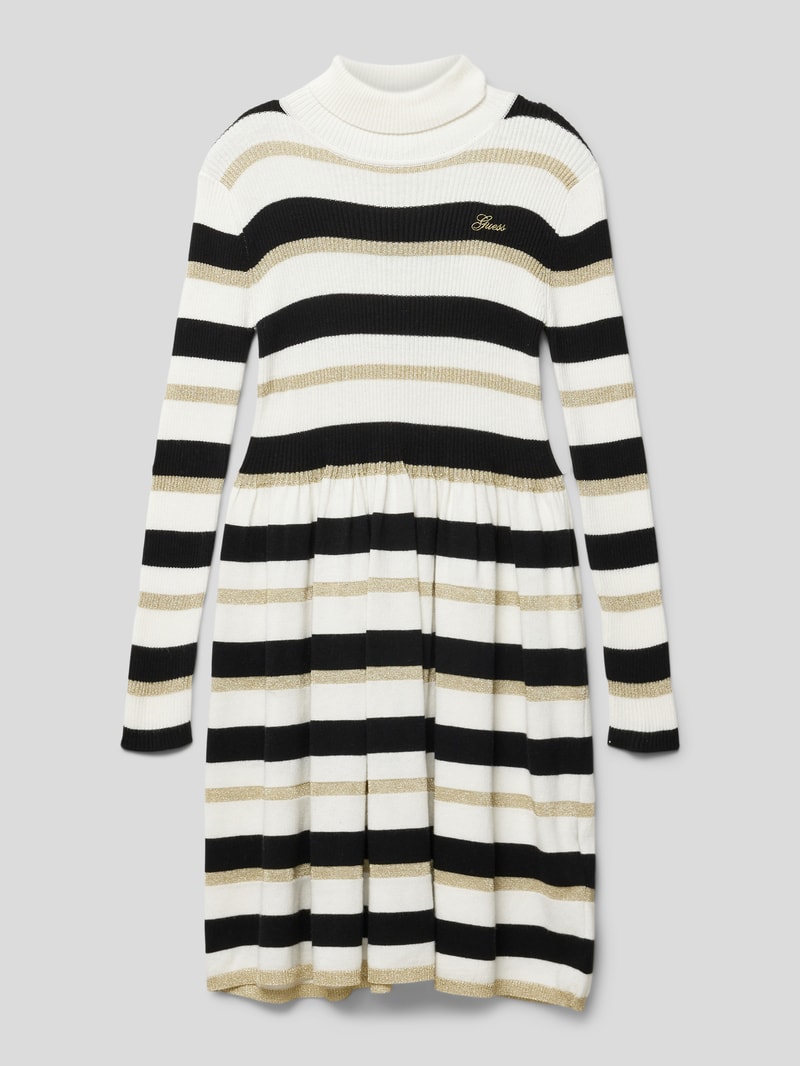 Strickkleid mit Streifenmuster in ecru