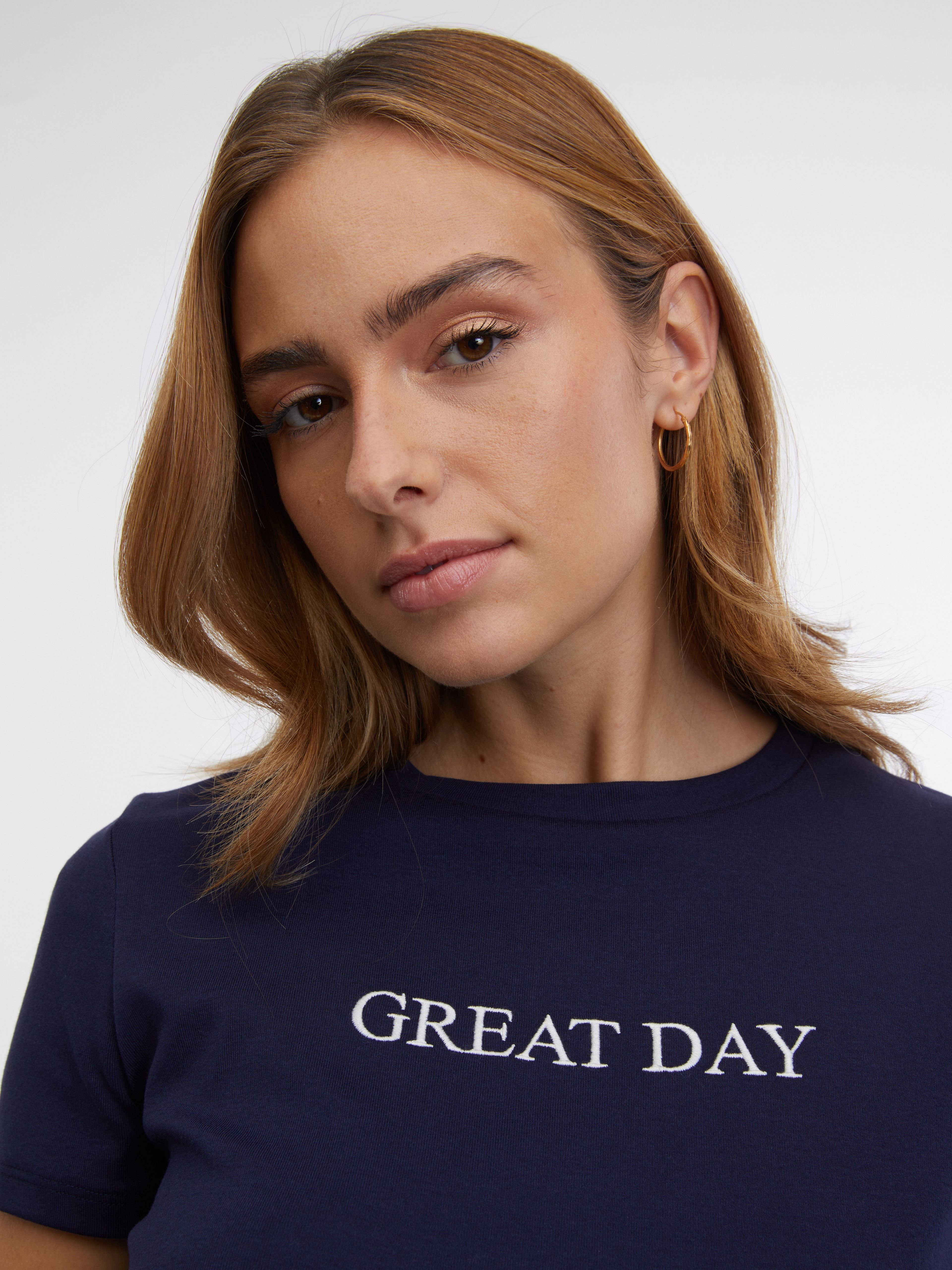 Dunkelblaues Damen-T-Shirt ORSAY