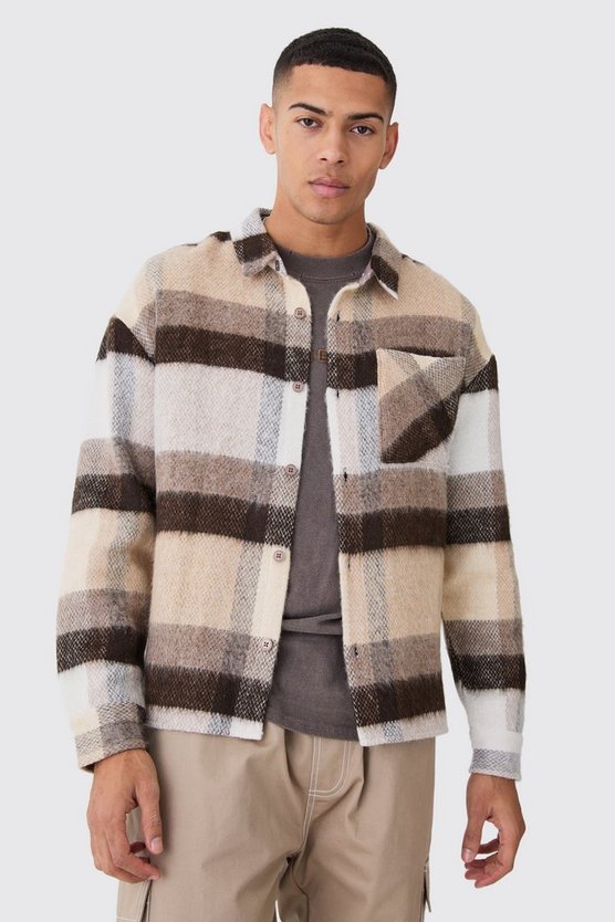 Kastiges kariertes Overshirt