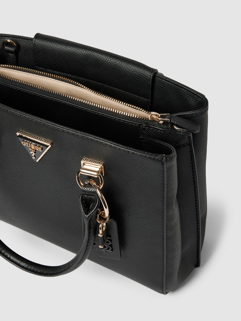 Satchel Bag mit Label-Details Modell 'NOELLE' in schwarz