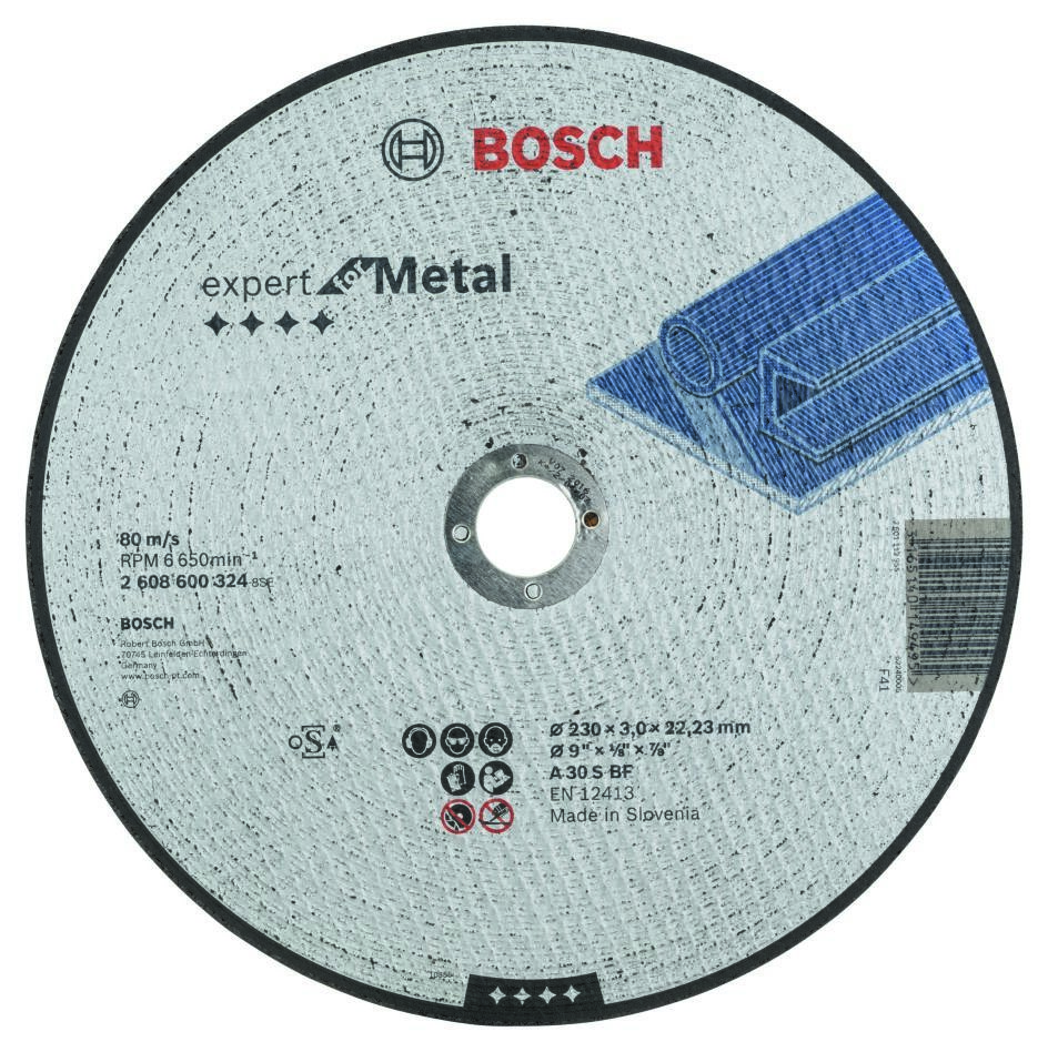 Bosch Blue Zubehör 2608600324 Gerade Trennscheibe Expert für Metall A 30 S BF, 230 mm, 3,0 mm