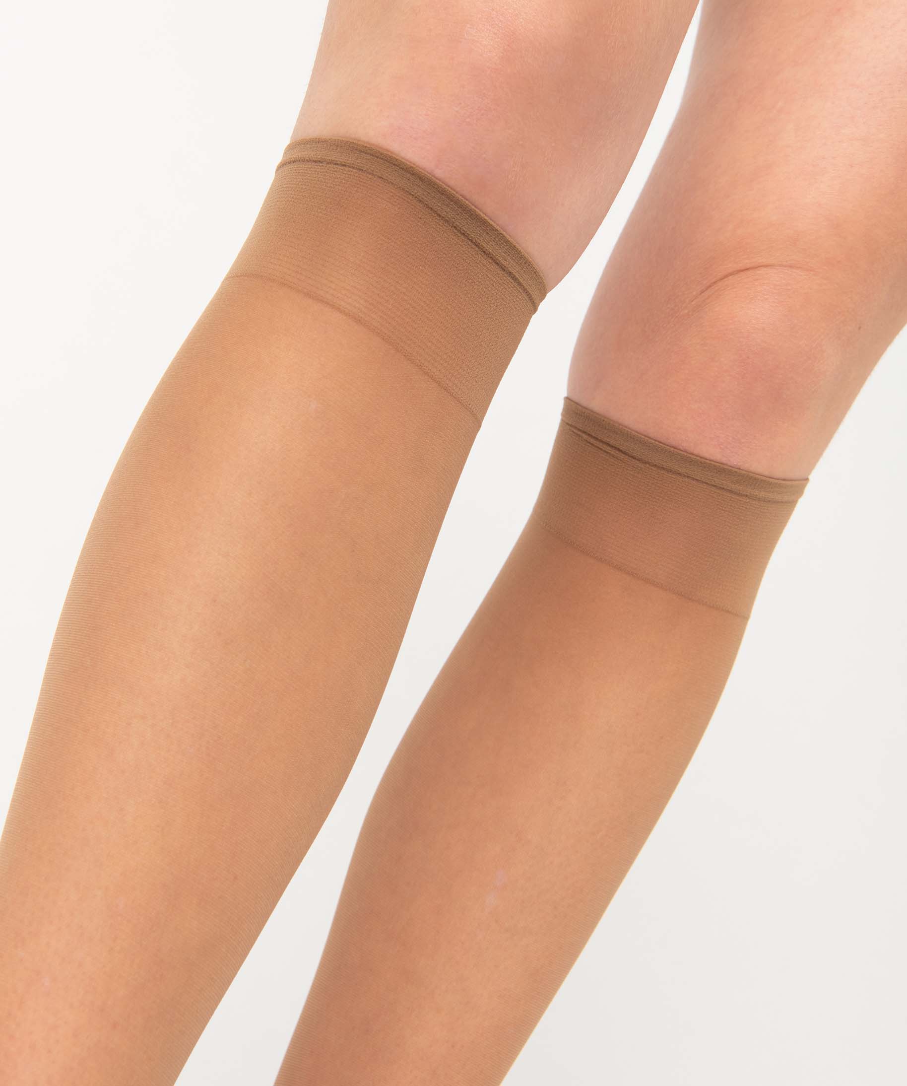 Mi-bas femme mousse résistant (lot de 3) beige fonce | GEMO
