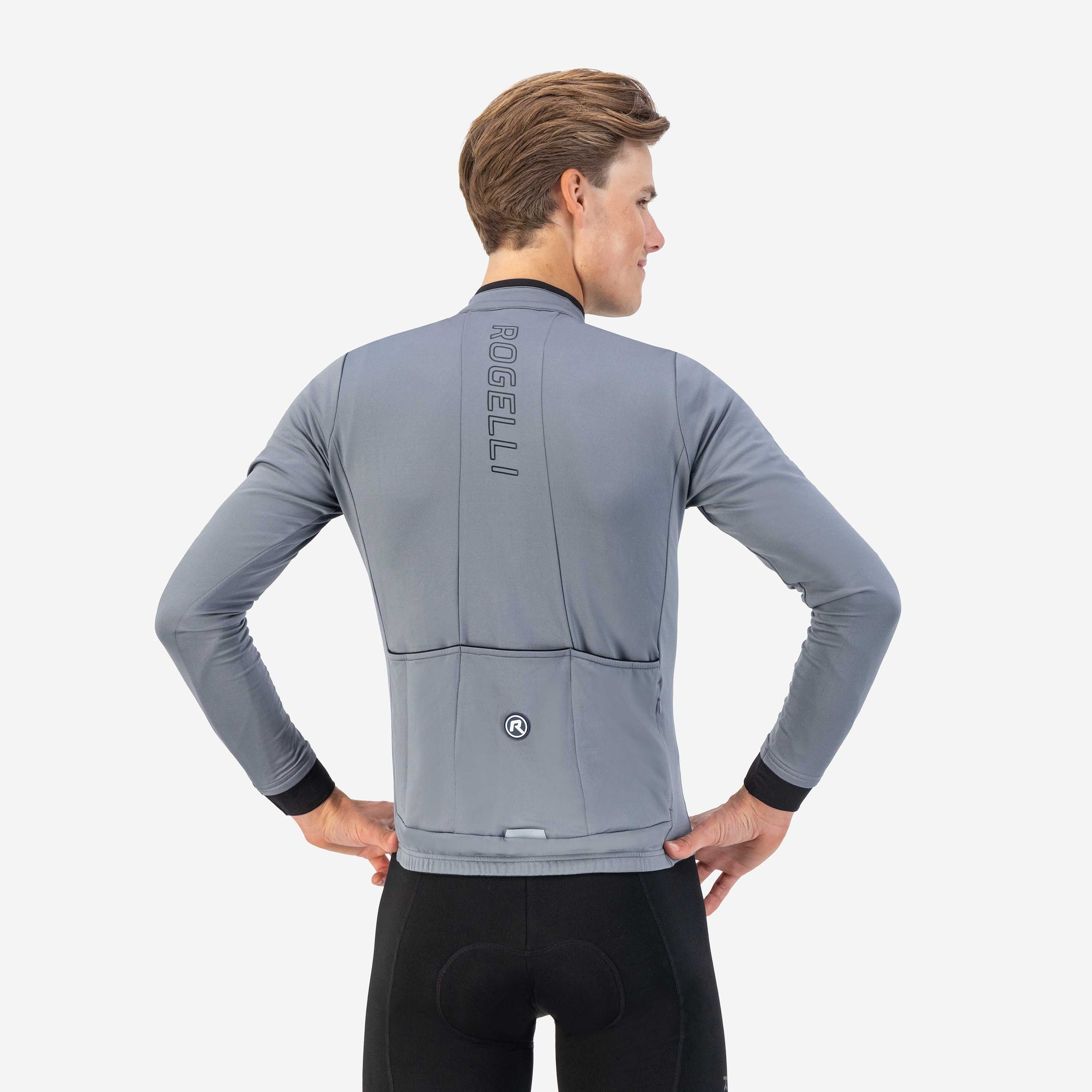 Rogelli Essential Grey Herren Langarm-Radtrikot