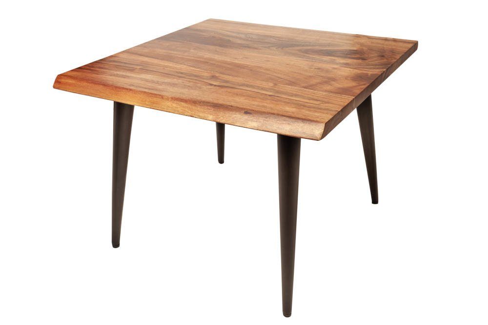 riess-ambiente Beistelltisch ORGANIC LIVING 60cm natur, Massivholz · Baumkante · Couchtisch · Metall-Beine · Akazie