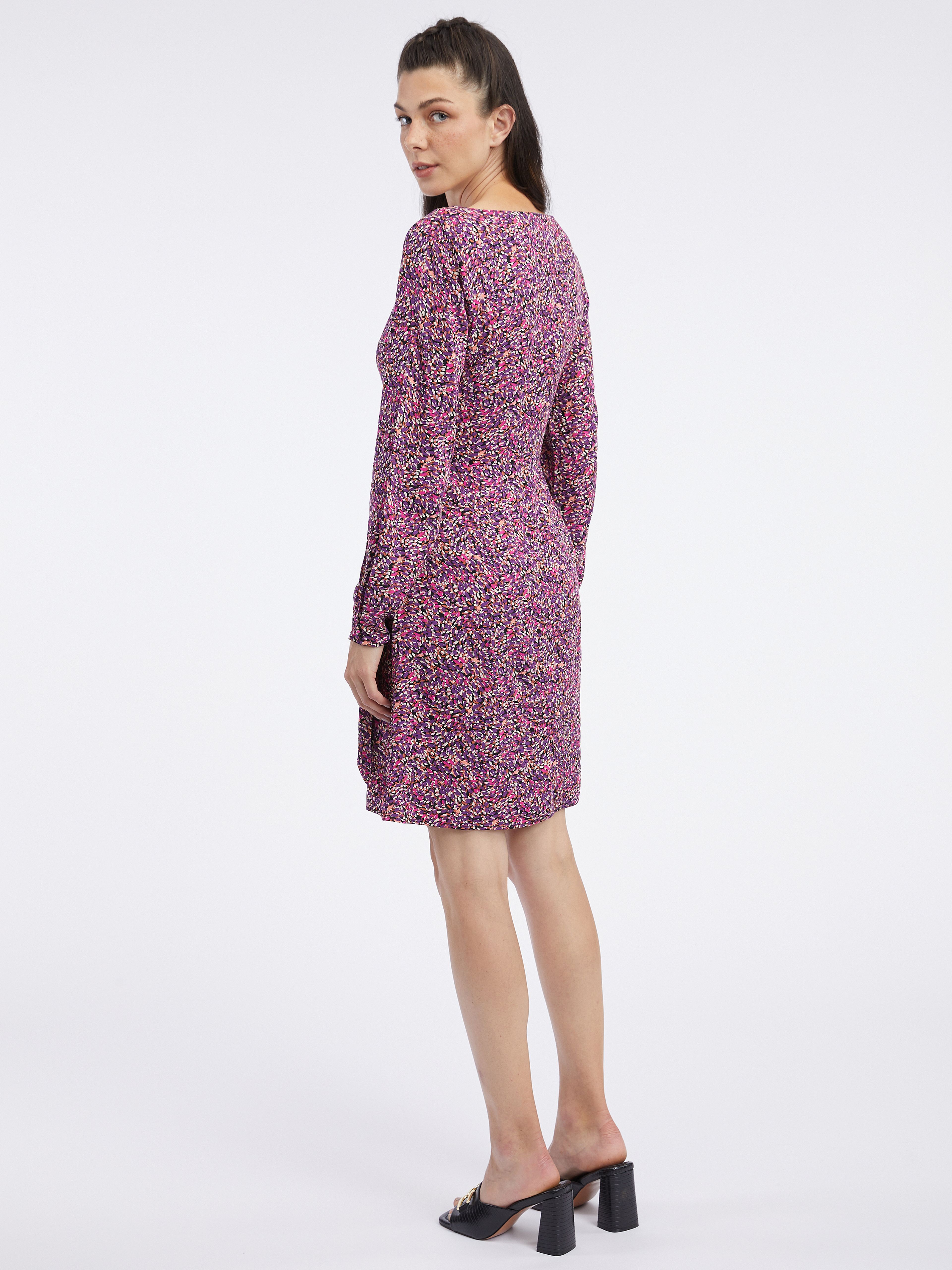 Rosa und lila gemustertes ORSAY-Damenkleid