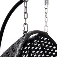 Home Deluxe Polyrattan Hängesessel TWIN - Schwarz mit Regenabdeckung