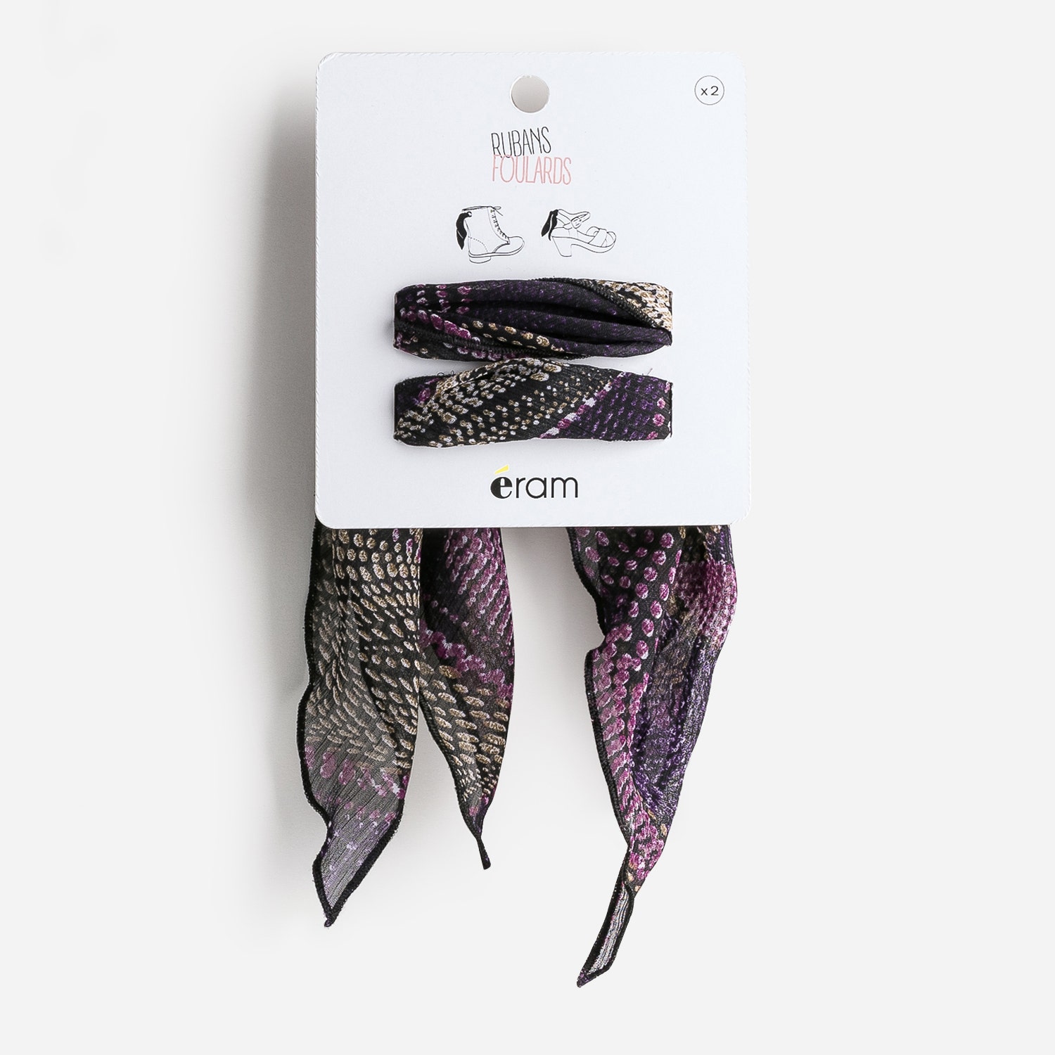 Rubans-foulards noirs à imprimé strass