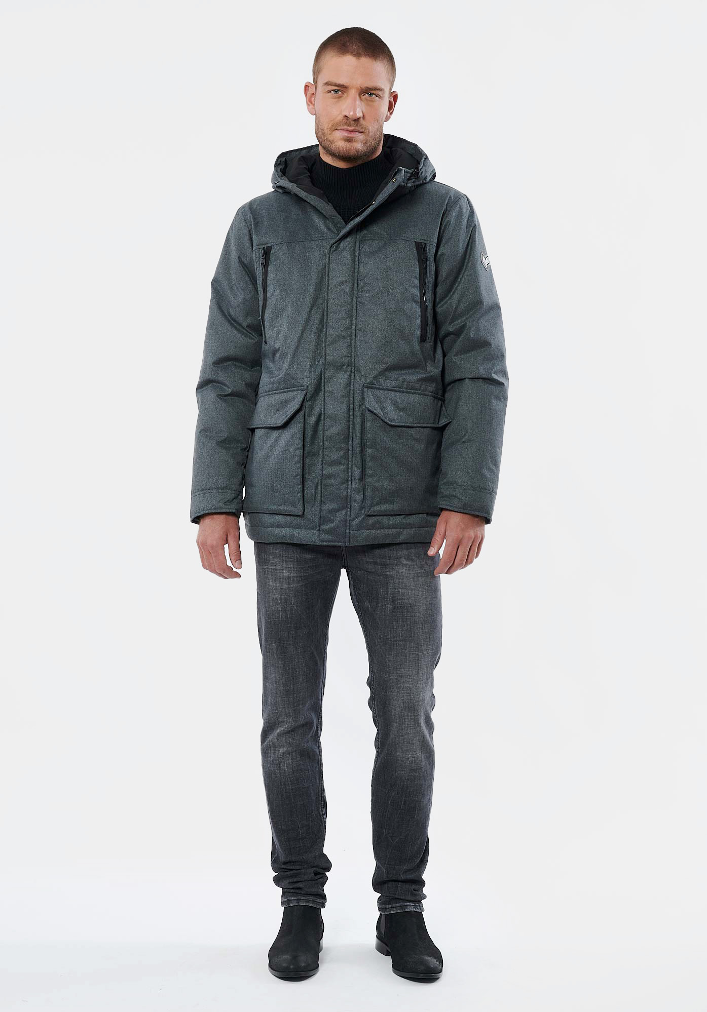 VEEN   Parka grise homme