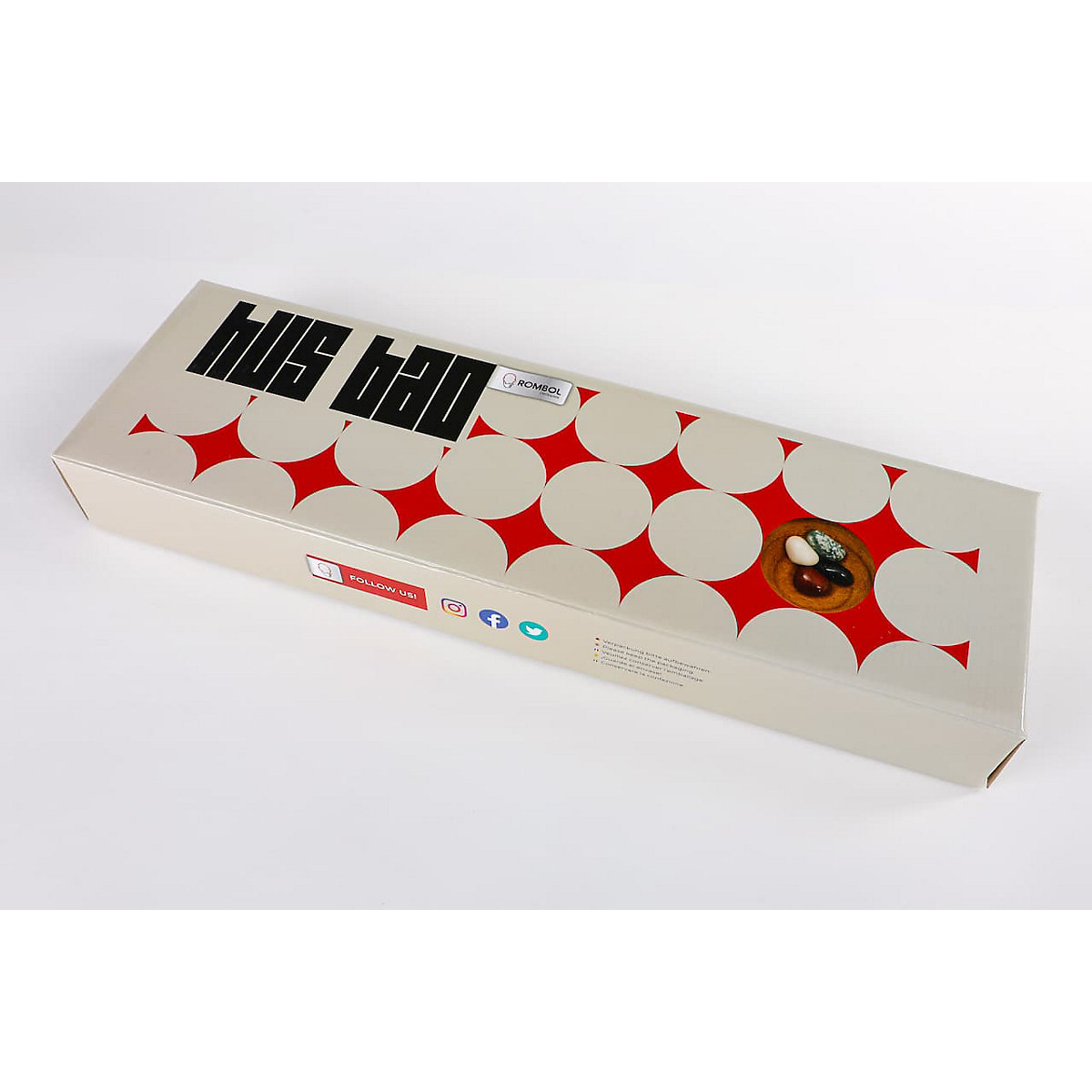 HUS BAO, Steinchenspiel, Bohnenspiel, Halbedelsteine, Mancala, Kalaha, Familienspiel, Gesellschaftsspiel aus Holz