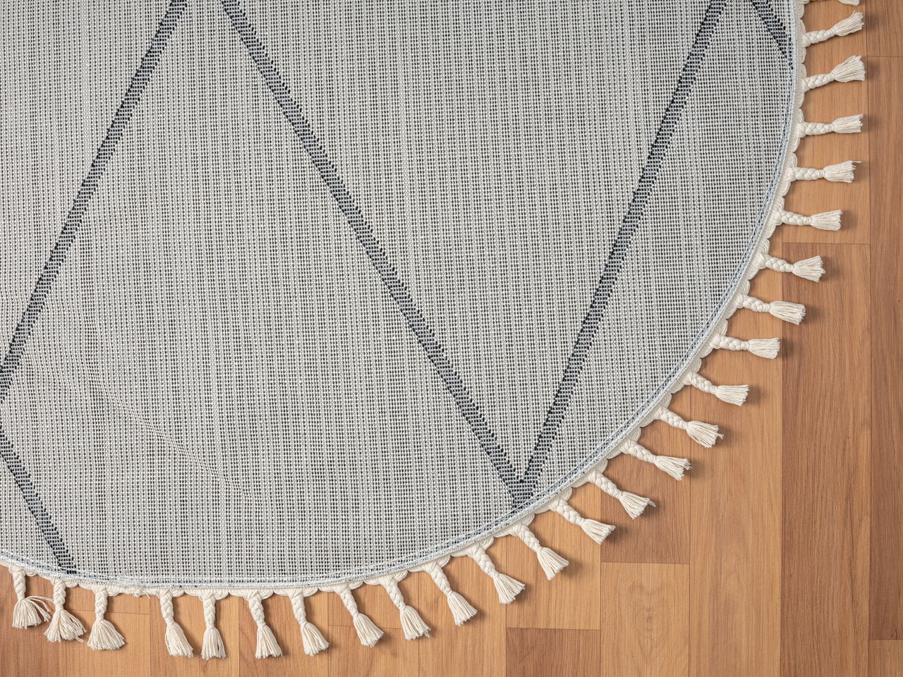 MyFlair Teppich Moroccan Calm, 140 cm x 140 cm, Farbe weiß, rund, Florhöhe 19mm