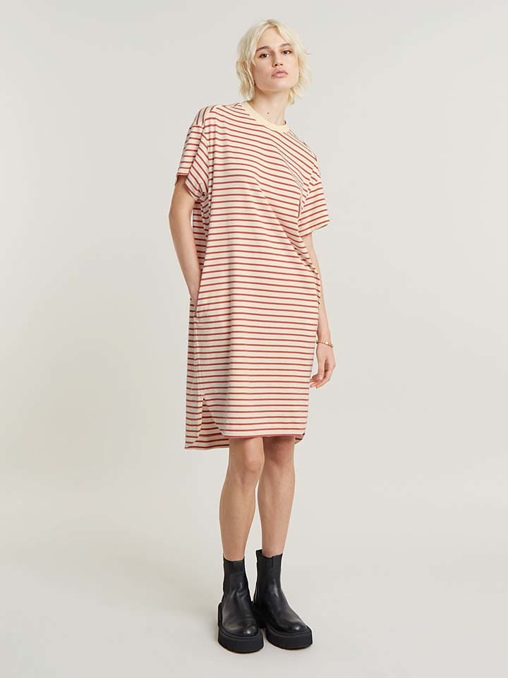 G-Star Kleid in Creme/ Rot günstig kaufen