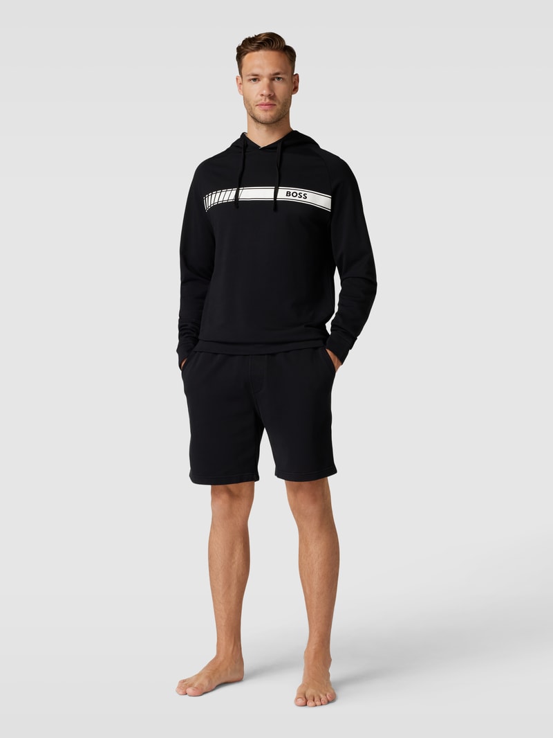 Hoodie mit Label-Print Modell 'Authentic' in schwarz