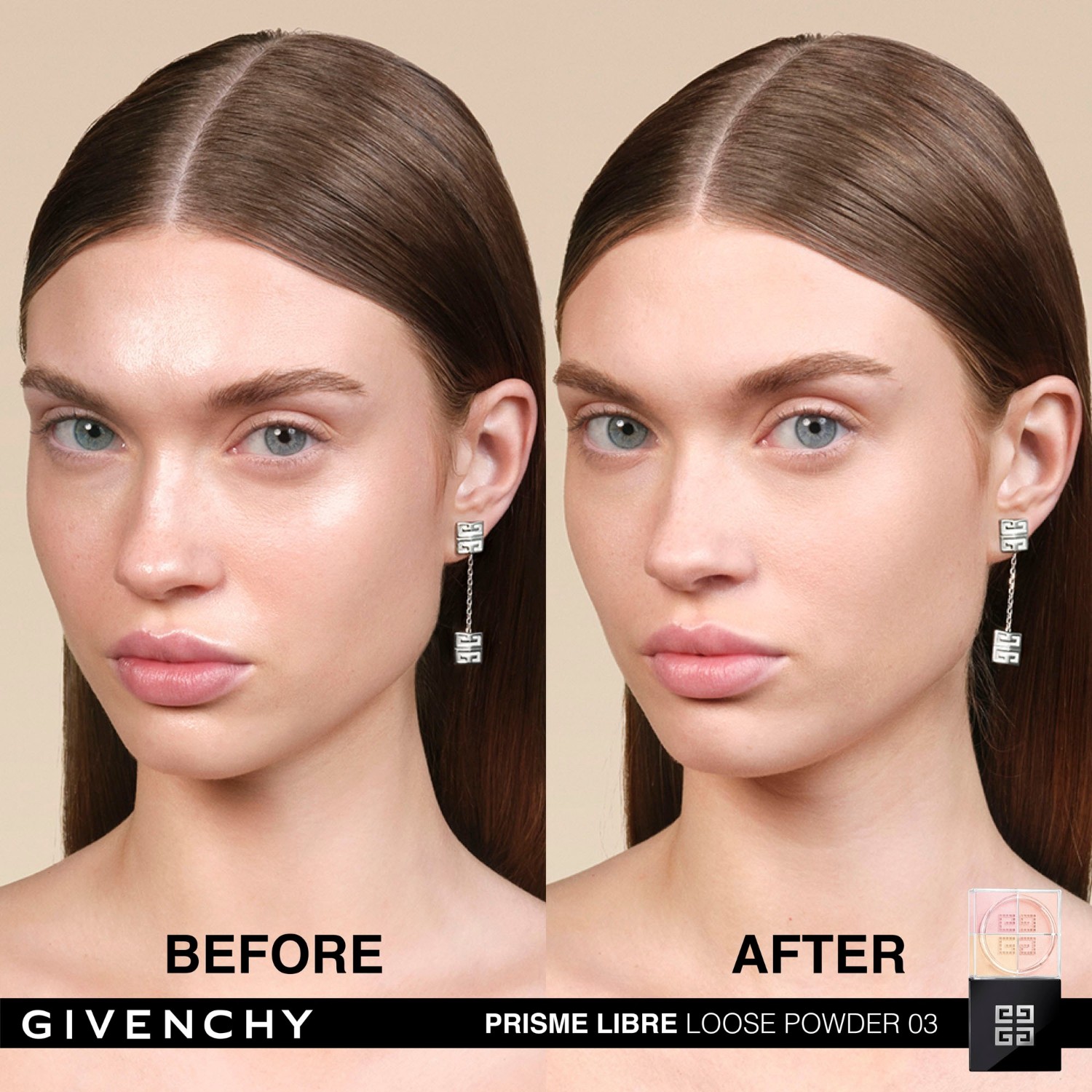 Givenchy sypký púder 4 farby zmatňujúci, korekčný a rozjasňujúci