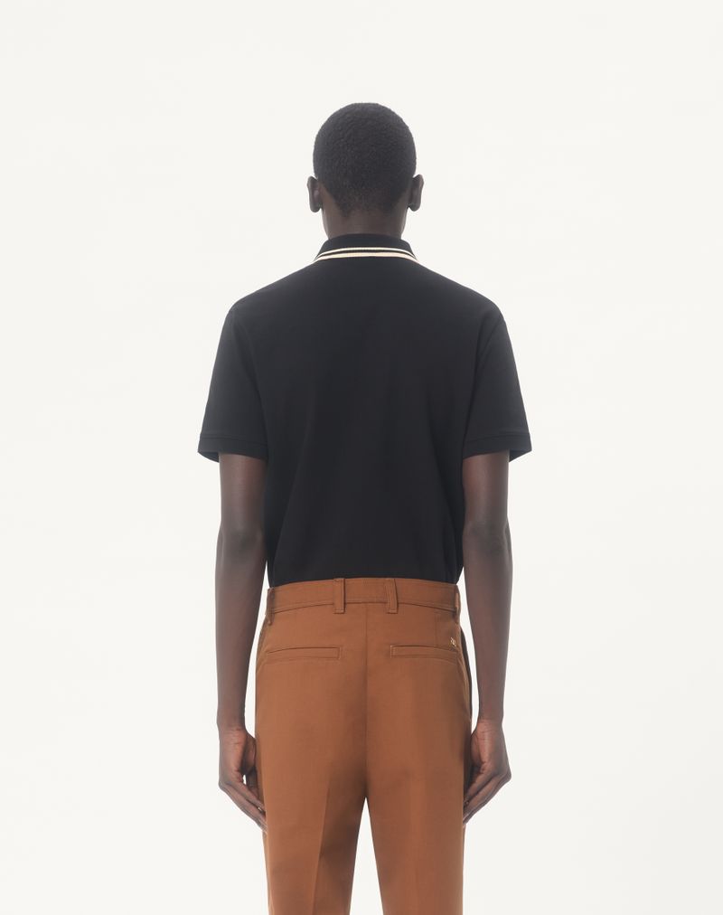Polo shirt van katoenen piqué met V-logo patch