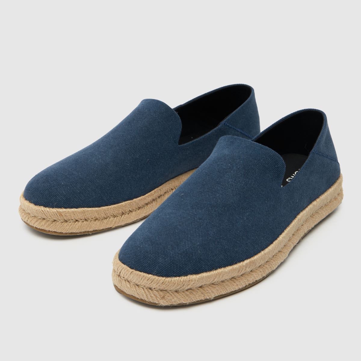 TOMS – Santiago – Marinblå loafers med repmönster