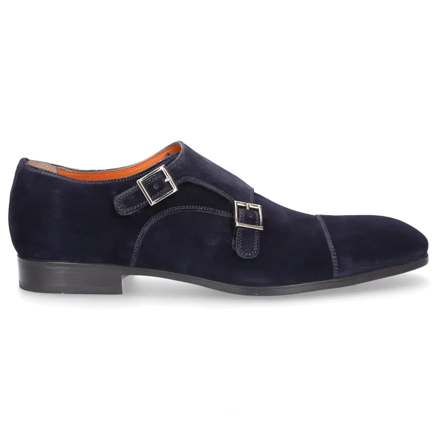 Santoni - Monk Schuhe 14549 Veloursleder - blau