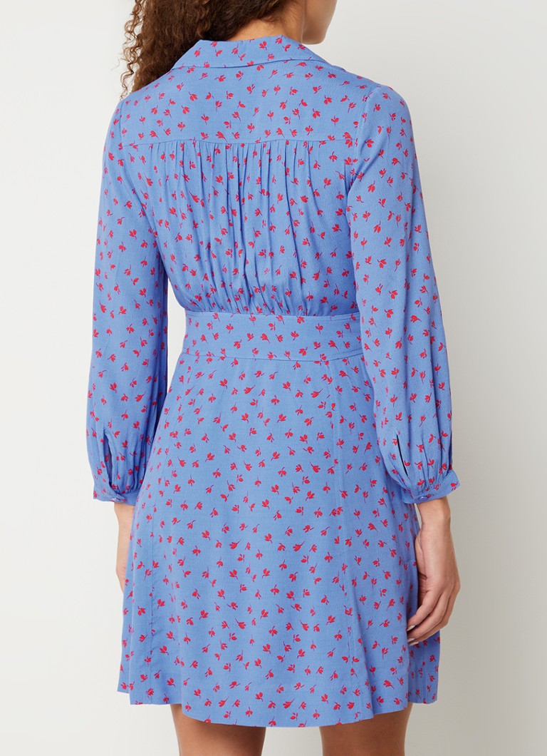 Rochie scurtă cu imprimeu floral și fluier