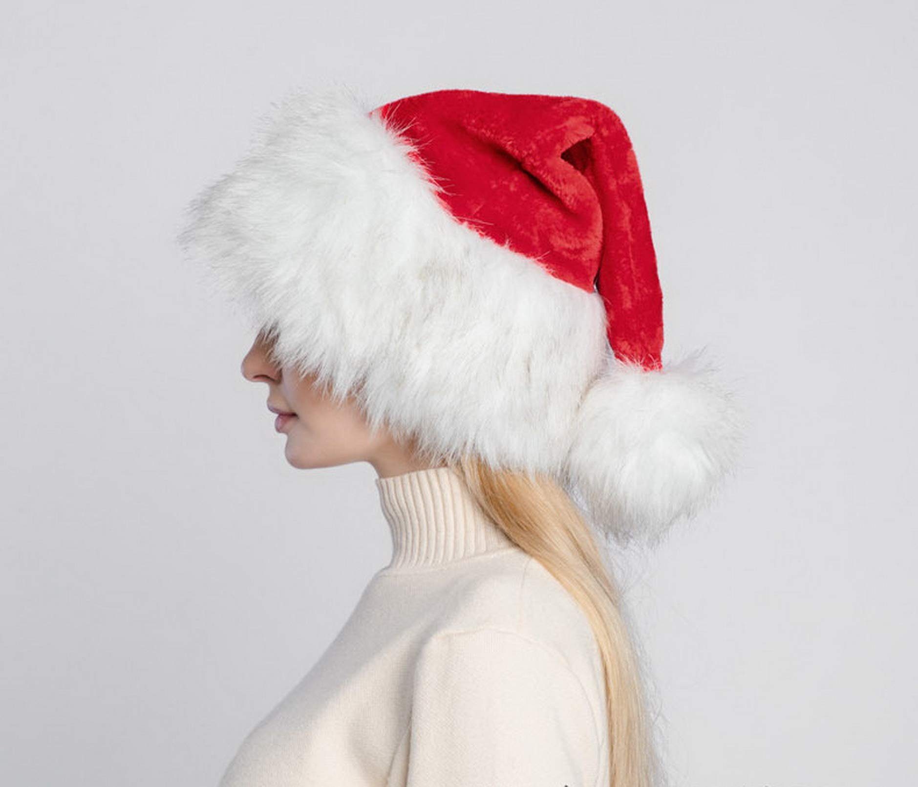 Aatrx Schlapphut Luxuriöse, verdickte Weihnachtsmütze aus Kunstfell (1-St)
