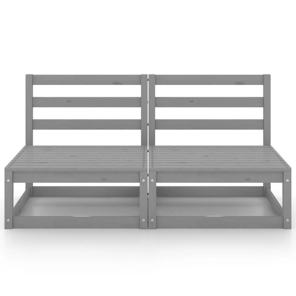 vidaXL Loungesofa Gartensofa 2-Sitzer Grau Massivholz Kiefer, 1 Teile