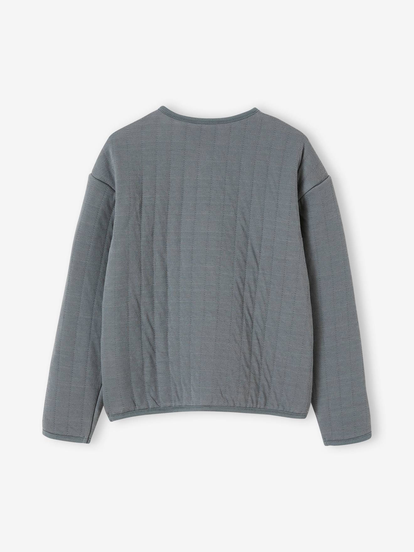 Gilet quilté réversible fille gris ardoise