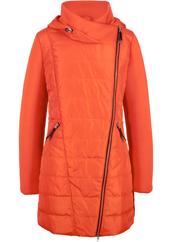 Jacke mit breitem Kragen und Kapuze