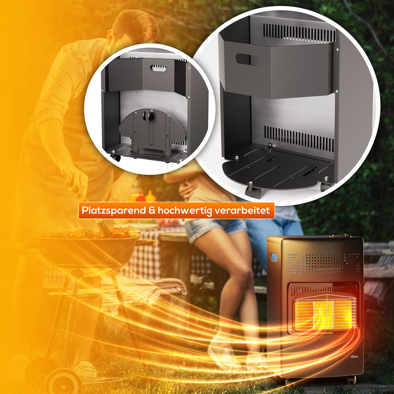 TroniTechnik Gas- Heizgerät für Propangas mit Nennleistung 4,2KW inkl. Zubehör