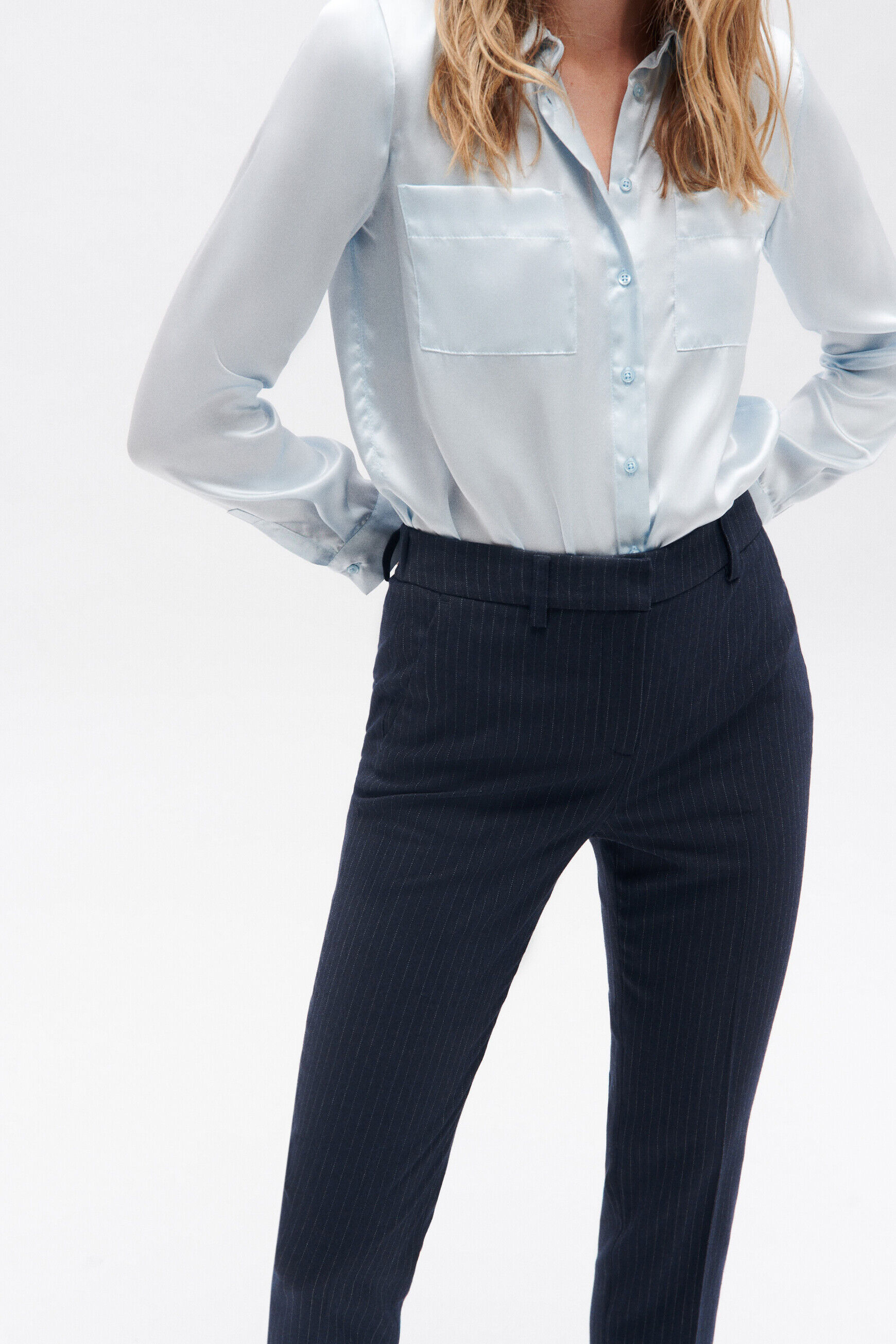 Pantalon psidiko4 bleu marine femme