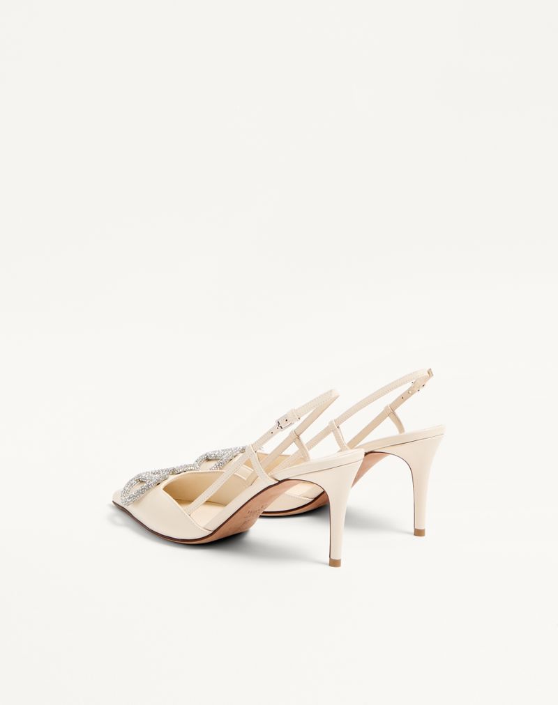 VLogo Signature Slingback Decote em pele de bezerro 80 mm